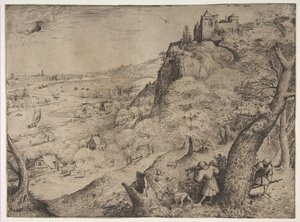A caça ao coelho, 1560. de Pieter Bruegel the Elder