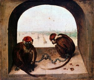 Dois Macacos, 1562 de Pieter Bruegel the Elder
