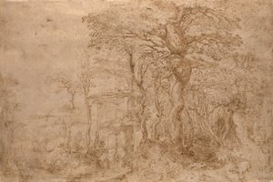 Sylvan Landscape with Five Bears de Pieter Bruegel the Elder
