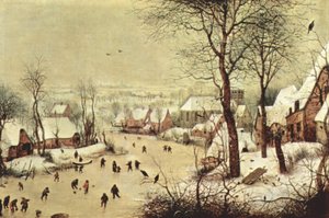 Paisagem de inverno com armadilha para pássaros de Pieter Brueghel the Elder