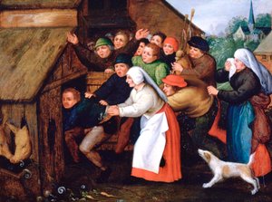 O bêbado empurrado para o chiqueiro, 1564-1638 de Pieter Brueghel the Younger