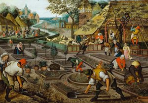 O Four Seasons: Primavera, segunda metade do 16º cen. de Pieter Brueghel the Younger