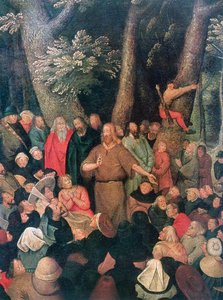 O detalhe do sermão de João Batista, 1604 de Pieter Brueghel the Younger