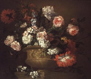 Natureza Morta de Flores numa Urna de Pieter Casteels