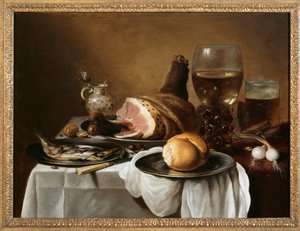 Peça de pequeno-almoço, c.1640 (óleo sobre painel) de Pieter Claesz