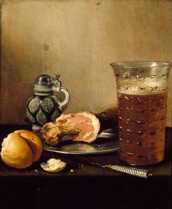 Natureza morta com presunto, 1642 de Pieter Claesz