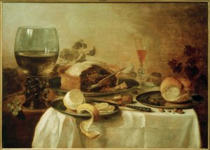 Ainda vida com patê de Pieter Claesz