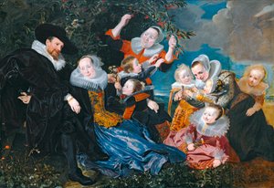 Paulus van Beresteyn e a sua mulher Catarina Both van der Eem com os seus seis filhos e dois criados ...
