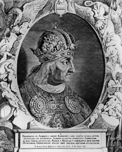 Retrato de Frederico IV (1415-1493), Sacro Imperador Romano, gravado por Sompel, Pieter van (bc1600)