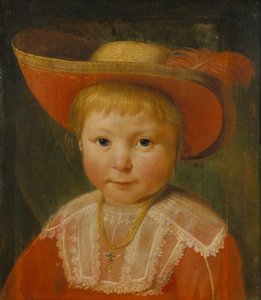 Retrato de uma criança com chapéu de palha forrado a vermelho, c.1635-40 (óleo sobre madeira de carvalho)