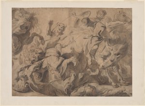 Caça ao Leão de Pieter Claesz Soutman and Sir Peter Paul Rubens
