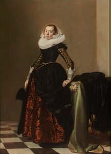 Retrato de uma Mulher Jovem Ricamente Vestida, c.1630 (óleo sobre painel)