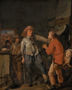 Soldados invadindo a casa de um camponês de Pieter Codde