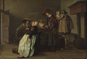 Une conversa - Uma Conversa, por Codde, Pieter (1599-1678). Óleo sobre tela de Pieter Codde