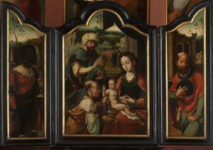 Tríptico com a Adoração dos Magos de Pieter Coecke van Aelst (I) (workshop of)