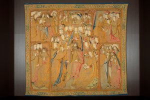tapeçaria flamenga. Anunciação, c.1502-04 (ouro, prata, seda e lã) de Pieter Coecke van Aelst