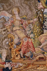 Tapeçaria flamenga. Série Os sete pecados capitais: Vaidade (orgulho). O cartunista Pieter Coecke van Aelst. Atelier de Bruxelas. Ca 1542-1544.