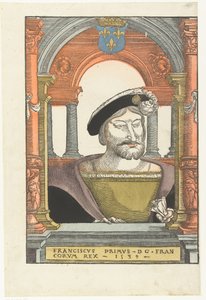 Retrato de Francisco I 1494-1547, rei da França, duque de Bretanha, conde de Provença, 1539 de Pieter Coecke van Aelst