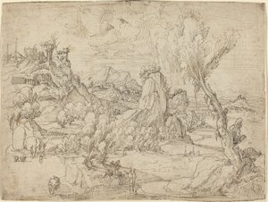 Paisagem com o Batismo de Cristo de Pieter Cornelisz Kunst