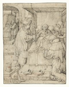 Cuidando dos enfermos Obras de Misericórdia (título da série) de Pieter Cornelisz. genaamd Kunst