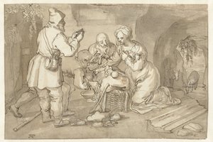 Adoração dos pastores de Pieter Cornelisz. van Rijck