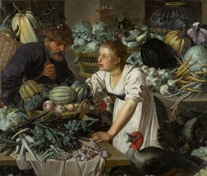 Natureza morta com duas figuras de Pieter Cornelisz. van Rijck