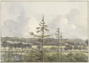 Vista de prados com fazendas de Pieter Ernst Hendrik Praetorius