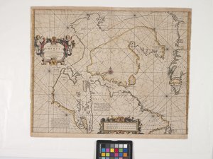 Novo mapa da costa mais a nordeste da América (gravura com coloração à mão em papel branco)