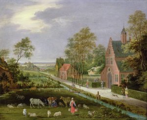 Paisagem da Aldeia (óleo em cobre)