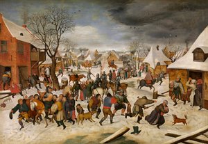 O Massacre das Crianças em Belém (óleo sobre painel) de Pieter III Brueghel