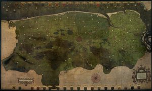 Mapa da Castellany de Bruges (óleo sobre tela) de Pieter II Claeissens