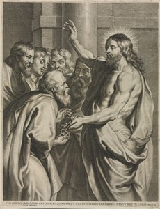 Cristo dando as chaves a Pedro. de Pieter I de Jode