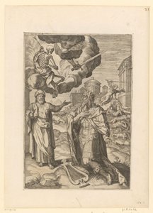 Davi e Salomão oram pelo fim do castigo de Israel de Pieter Jalhea Furnius (possibly)