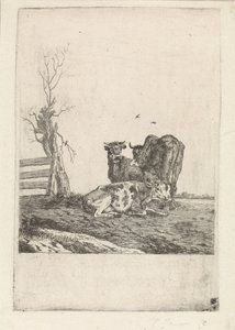 Paisagem com três vacas de Pieter Janson