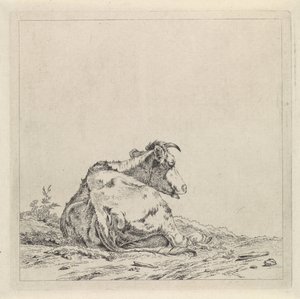 Paisagem com vaca deitada de Pieter Janson