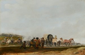 Emboscando um comboio do exército, 1631 de Pieter Jansz Post