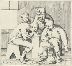Quatro homens à volta de uma mesa de Pieter Jansz Quast (possibly)