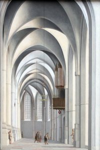 Vista para o sótão do coro de Saint Bavo no Harlem de Pieter Jansz. Saenredam
