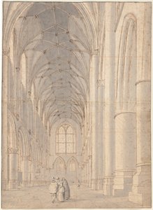 Interior da Igreja de Saint Bavo, Haarlem de Pieter Jansz Saenredam