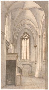 Vista do interior da Igreja de St. Cunera em Rhenen (prov. Utrecht) de Pieter Jansz Saenredam