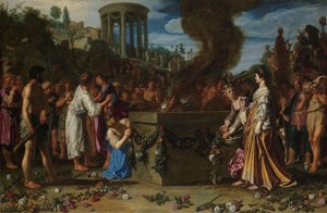 Orestes e Pílades Disputando no Altar Orestes e Pílades discutindo no Altar (Eurípides, Ifigênia em Tauris)