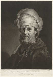 Busto de retrato de um homem usando um turbante de Pieter Louw