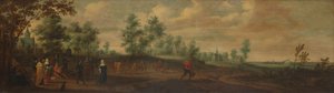 Paisagem com um Casal Dançando fora de uma Mansão do Campo