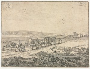Agosto: Paisagem com Vagões, c.1655.