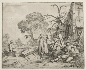 Paisagem com soldados, 1626.
