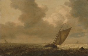 Barco de pesca com o vento nas velas de Pieter Mulier (I)