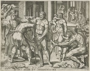 roupa dos nus Obras de Misericórdia (título da série) de Pieter Nagel