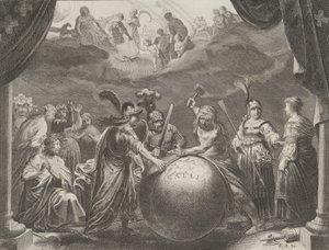 Gravura 12: Alegoria sobre a discórdia na França, de Caspar Barlaeus, Medicea Hospes, 1638. de Pieter Nolpe