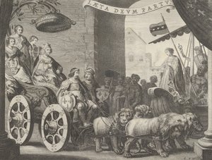 Gravura 5a: Marie de Medici como Berecynthia, de Caspar Barlaeus, Medicea Hospes, 1638. de Pieter Nolpe