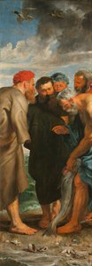 O Miraculous Draft of Fishes Triptych, painel esquerdo, 1618-1619. de Pieter Paul Rubens